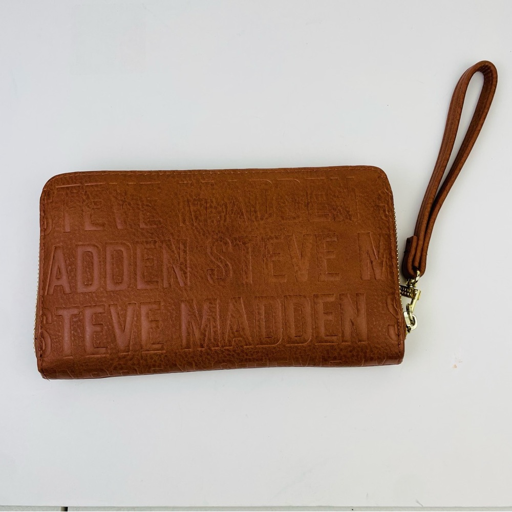 Steve Madden Embossed Monogram Zip Around Brown G… - image 2
